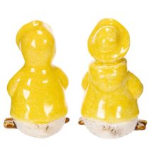 Artikel Keramik-Entenfiguren im gelben Regenmantel, 11 cm, Set aus 4 Stück, für Balkon- und Gartendekoration
