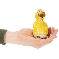 Artikel Keramik-Entenfiguren im gelben Regenmantel, 11 cm, Set aus 4 Stück, für Balkon- und Gartendekoration