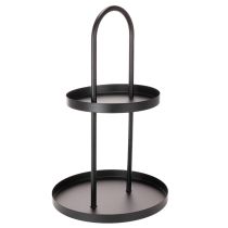 Artikel Runde Metall-Etagere 2-stöckig Schwarz 58 cm für Dekoration