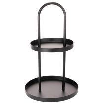 Artikel Runde Metall-Etagere 2-stöckig Schwarz 58 cm für Dekoration
