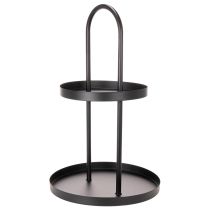 Artikel Runde Metall-Etagere 2-stöckig Schwarz 58 cm für Dekoration