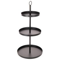 Artikel Etagere dreistöckig Metall Schwarz Rund 61 cm für Tischdekoration