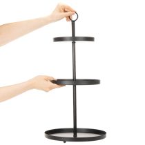 Artikel Etagere dreistöckig Metall Schwarz Rund 61 cm für Tischdekoration