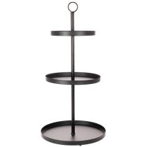 Artikel Etagere dreistöckig Metall Schwarz Rund 61 cm für Tischdekoration