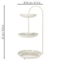 Artikel Etagere Metall dreistöckig 55cm Cremeweiß für Tischdekoration Innenbereich