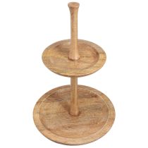 Artikel Etagere Holz Deko 2-stöckig Natur Rund Ø31/20cm H45cm