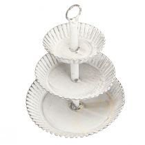 Artikel Etagere Metall 3-stöckig Etagen Tablett Weiß H23cm