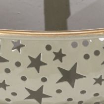 Artikel Deko-Etagere aus Metall zweistöckig mit Sternmotiv 49 cm mint-gold