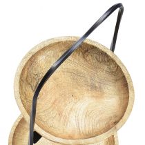 Artikel Etagere 2-stöckig Holz Natur Metall Schwarz Ø19cm H40cm