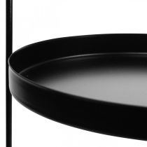 Etagere Deko Tablett Tischregal Metall Schwarz H30cm Ø20cm