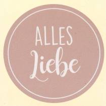 Etiketten "Alles Liebe" Lila Ø3,5cm  500 St