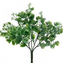 Hochzeitsdeko Künstliche Eukalyptus-Zweige mit Blüten Dekostrauß Grün, Weiß 26cm