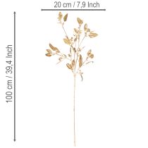 Artikel Künstlicher Eukalyptuszweig 100cm Gold Kunststoff mit Drahtkern für Innenbereich