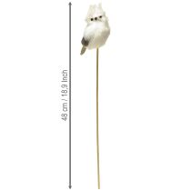 Artikel Eule auf Holzstab Weiß 9cm Figur für Innenbereich Dekoration