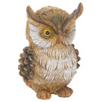 Artikel Eulenfigur sitzend Polyresin 11cm braun-weiß Dekoration