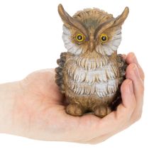 Artikel Eulenfigur sitzend Polyresin 11cm braun-weiß Dekoration