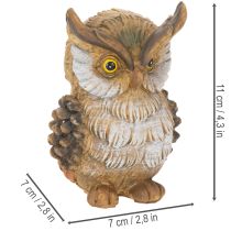 Artikel Eulenfigur sitzend Polyresin 11cm braun-weiß Dekoration