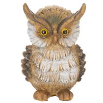 Artikel Eulenfigur sitzend Polyresin 11cm braun-weiß Dekoration