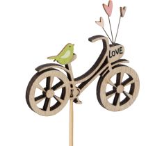 Artikel Holzstecker Fahrradmotiv Natur 29,5cm 12 Stück für Frühlingsdekoration