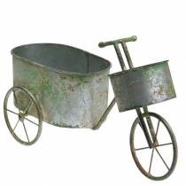 Blumentopf Fahrrad Zink Grau, Grün 40×14×21cm