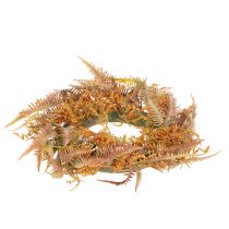 Artikel Künstlicher Farnkranz 35cm in Orange-Braun für Herbstdekoration