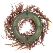 Artikel Künstlicher Herbstkranz mit Farnzweigen 35 cm Bordeauxrot