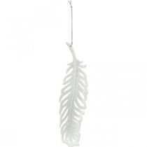 Artikel Federn zum Hängen, Christbaumdeko, Deko-Federn mit Glitter, Hochzeit Weiß L19cm 12St