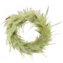 Deko Federkranz Grün Ø16cm Echte Federn Kranz Frühlingsdeko
