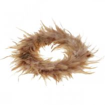 Artikel Federkranz Rosa, Rotbraun Ø16cm Echte Federn Frühlingsdeko