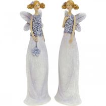 Blütenfeen, Frühlingsdeko, Blumenelfen Violett H19/19,5cm 2er-Set
