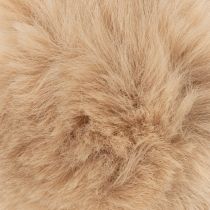 Artikel Deko-Pompons aus Kunstfell, 7 cm Durchmesser, Weiß und Beige, 6er-Set