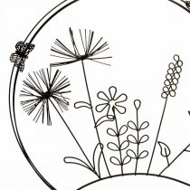 Fensterdeko Frühling, Hängedeko Metall Blumen Ø20,5cm 2St