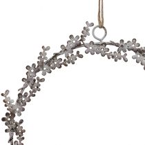 Artikel Blumenkranz Metall Weiß Ø16,5cm mit Jutekordel