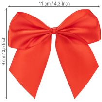 Artikel Dekoschleifen Rot aus Stoff 11 cm mit Klebepunkt 25 Stück