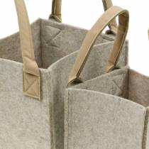 Filz-Übertopf Filz Beige Filzkorb mit Henkeln Filzdeko 2er-Set