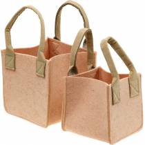 Filz-Übertopf Filz Rosa Filztasche mit Henkeln Filzdeko 2er-Set