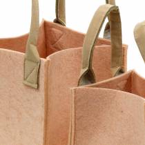Filz-Übertopf Filz Rosa Filztasche mit Henkeln Filzdeko 2er-Set