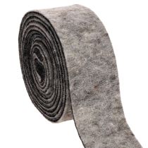 Artikel Filzband aus 100 % Wolle, 7,5 cm breit, 5 m, Grau-Schwarz für Floristik und Dekoration