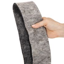 Artikel Filzband aus 100 % Wolle, 7,5 cm breit, 5 m, Grau-Schwarz für Floristik und Dekoration