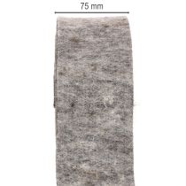 Artikel Filzband aus 100 % Wolle, 7,5 cm breit, 5 m, Grau-Schwarz für Floristik und Dekoration