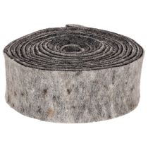 Artikel Filzband aus 100 % Wolle, 7,5 cm breit, 5 m, Grau-Schwarz für Floristik und Dekoration