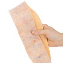 Artikel Wollfilz-Topfband aus 100 % Wolle, zweifarbig Orange und Mehrfarbig, 7,5 cm breit, 5 m lang