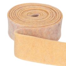 Artikel Wollfilz-Topfband aus 100 % Wolle, zweifarbig Orange und Mehrfarbig, 7,5 cm breit, 5 m lang