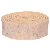 Artikel Wollfilz-Topfband aus 100 % Wolle, zweifarbig Orange und Mehrfarbig, 7,5 cm breit, 5 m lang