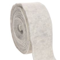 Artikel Wollfilzband zweifarbig Weiß/Grau, 7,5 cm breit, 5 m, als Topfband