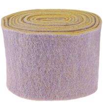 Artikel Filzband, Topfband, Wollband zweifarbig Senfgelb, Violett 15cm 5m
