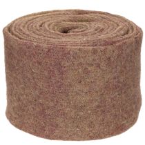 Artikel Wollfilzband zweifarbig, 15 cm x 5 m, Lila/Hellbraun, für Blumentöpfe
