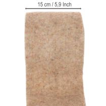 Artikel Wollfilzband aus 100 % Wolle, 15 cm x 5 m, zweifarbig Braun und Weiß
