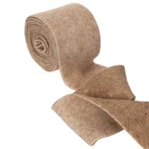 Artikel Wollfilzband aus 100 % Wolle, 15 cm x 5 m, zweifarbig Braun und Weiß