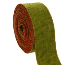 Artikel Wollfilz-Topfband 7,5 cm x 5 m, zweifarbig in Rot und Oliv für Blumentöpfe
